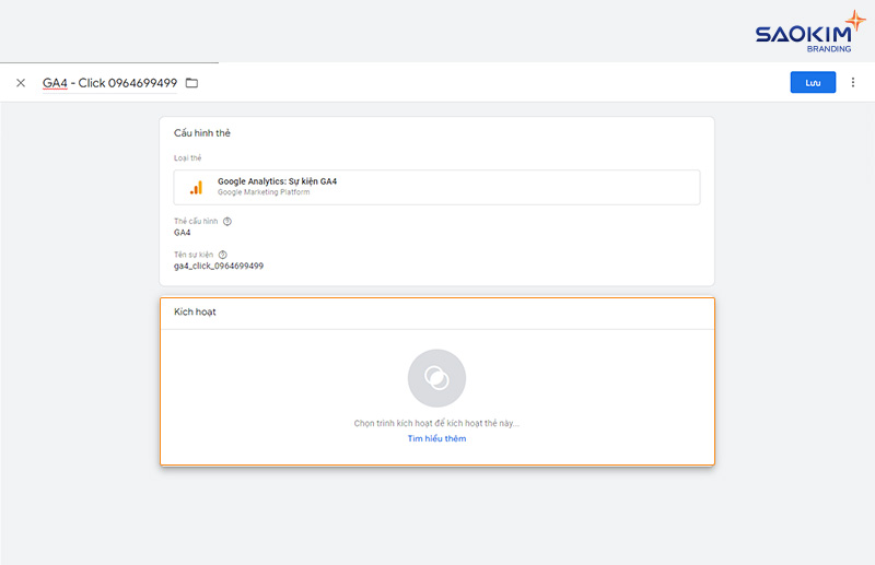 Cài đặt chuyển đổi click gọi điện bằng Google Tag Manager - Liên kết với trình kích hoạt