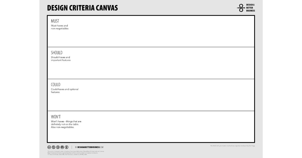 Tư duy đổi mới sáng tạo: Design Criteria Canvas